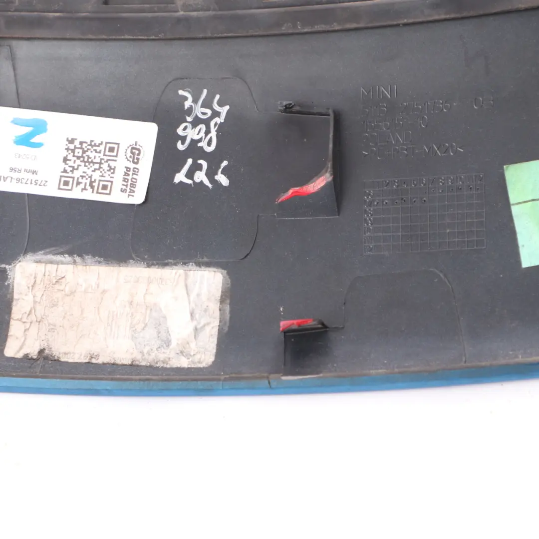 Rejilla De Entrada De Aire Mini Cooper S R55 R56 Capó Laser Azul - A59 para con número de pieza 2751736 Rejilla De Entrada De Aire Mini Cooper S R55 R56 Capó Laser Azul - A59 - SKU 2751736-LAB - Número de pieza 2751736