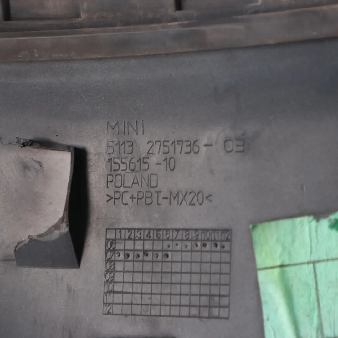 Inlet Grille Mini Cooper S R55 R56 Bonnet Hood Laser Blue - A59 to Air with Part number 2751736 Air Inlet Grille Mini Cooper S R55 R56 Bonnet Hood Laser Blue - A59 - SKU 2751736-LAB - Part number 2751736