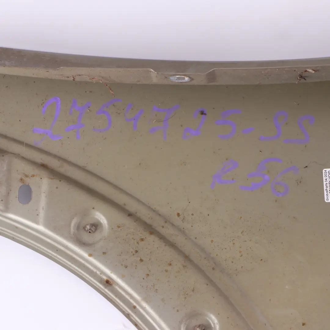 Side Panel Front Left Wing N/S Sparkling Silver - A60 to Mini Cooper R55 R56 R57 with Part number 2754725 Mini Cooper R55 R56 R57 Side Panel Front Left Wing N/S Sparkling Silver - A60 - SKU 2754725-SS - Part number 2754725