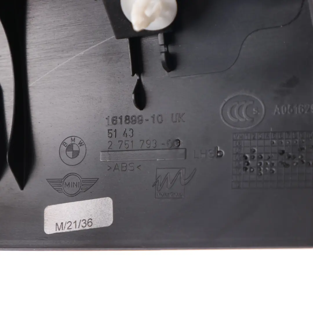 Mini R55 R56 Osłona Obudowa Poszycie Słupka A Lewe Czarne 2751793 - SKU 2756769-1 - Numer Części 7236259