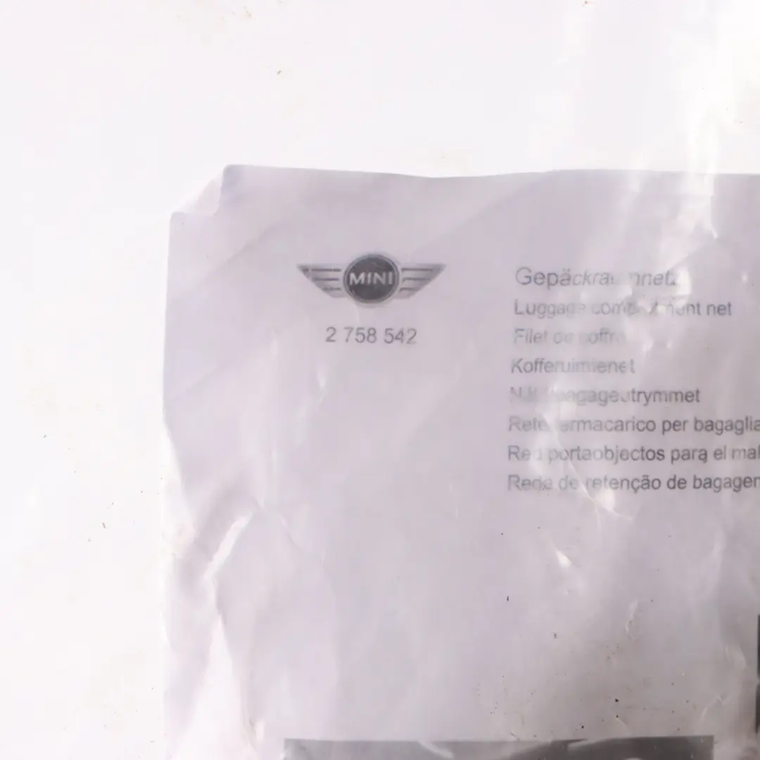 Siatka Bagażowa Bagażnika do Mini Cooper R57 o numerze 2758542 Mini Cooper R57 Siatka Bagażowa Bagażnika - SKU 2758542 - Numer Części 2758542