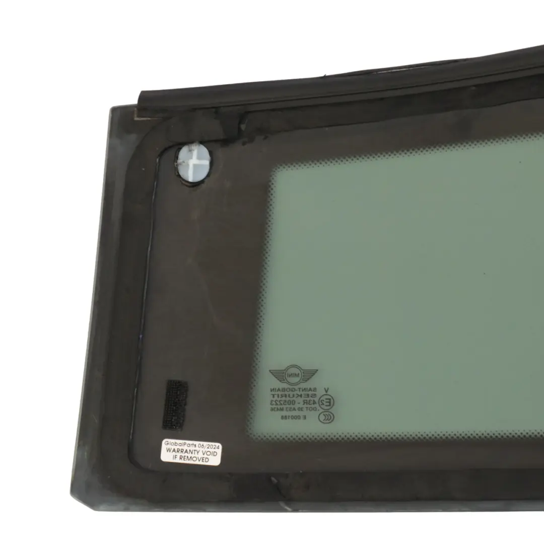 Coupé R58 Cristal Fijo Lateral SSG Trasero Derecho para Mini con número de pieza 2759504 Mini Coupé R58 Cristal Fijo Lateral SSG Trasero Derecho - SKU 2759504-1 - Número de pieza 2759504