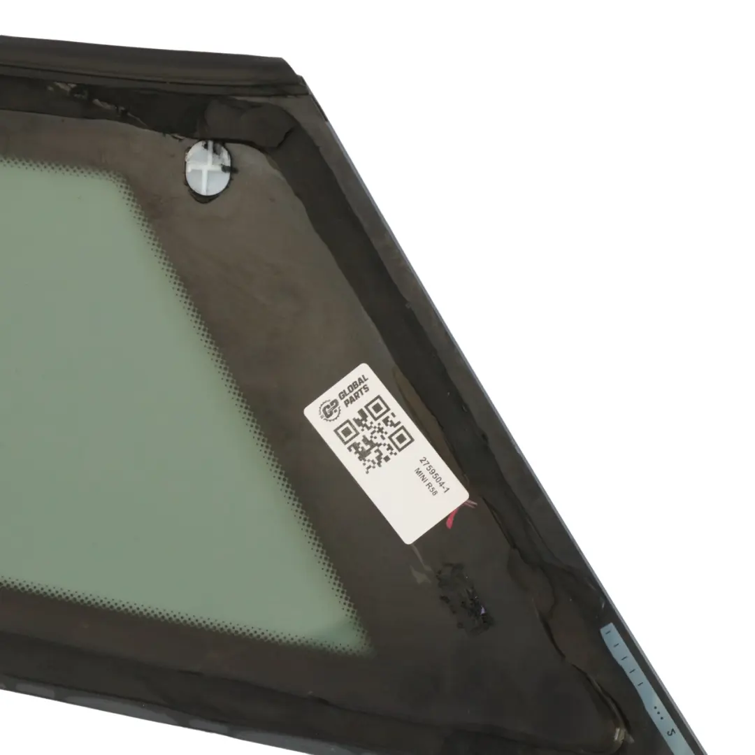 Coupé R58 Side Fixed Glass Window SSG Rear Right O/S to Mini with Part number 2759504 Mini Coupé R58 Side Fixed Glass Window SSG Rear Right O/S - SKU 2759504-1 - Part number 2759504