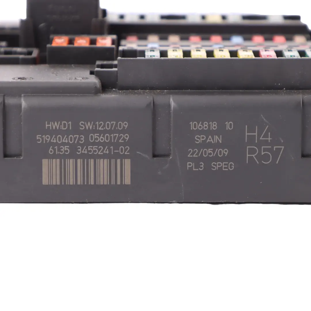 PL3 SPEG H4 Fusible Unidad Control Módulo Distribución para Mini Cabrio R57 con número de pieza 3455241 Mini Cabrio R57 PL3 SPEG H4 Fusible Unidad Control Módulo Distribución - SKU 3455241 - Número de pieza 3455241