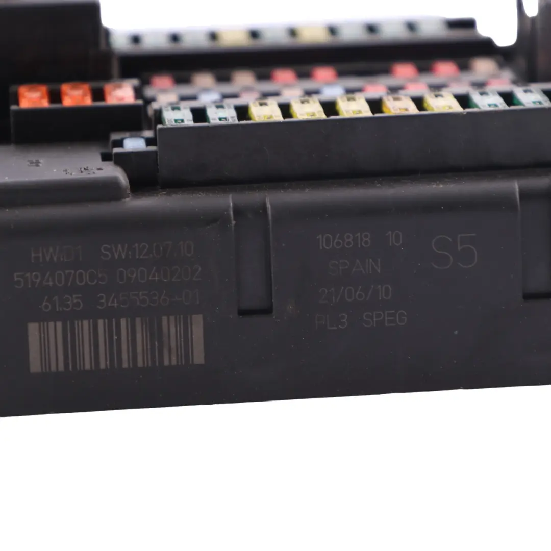 Fuse Box Mini R56 LCI High SPEG S5 Electrical Fuse Distribution Box to with Part number 3455536 Fuse Box Mini R56 LCI High SPEG S5 Electrical Fuse Distribution Box - SKU 3455536 - Part number 3455536