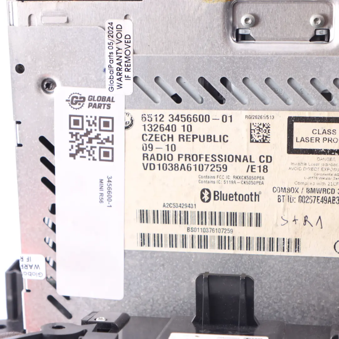 Mini Cooper One R55 R56 R57 LCI R60 Radio Boost CD Player Unit Head - SKU 3456600-1 - Part number 3456600