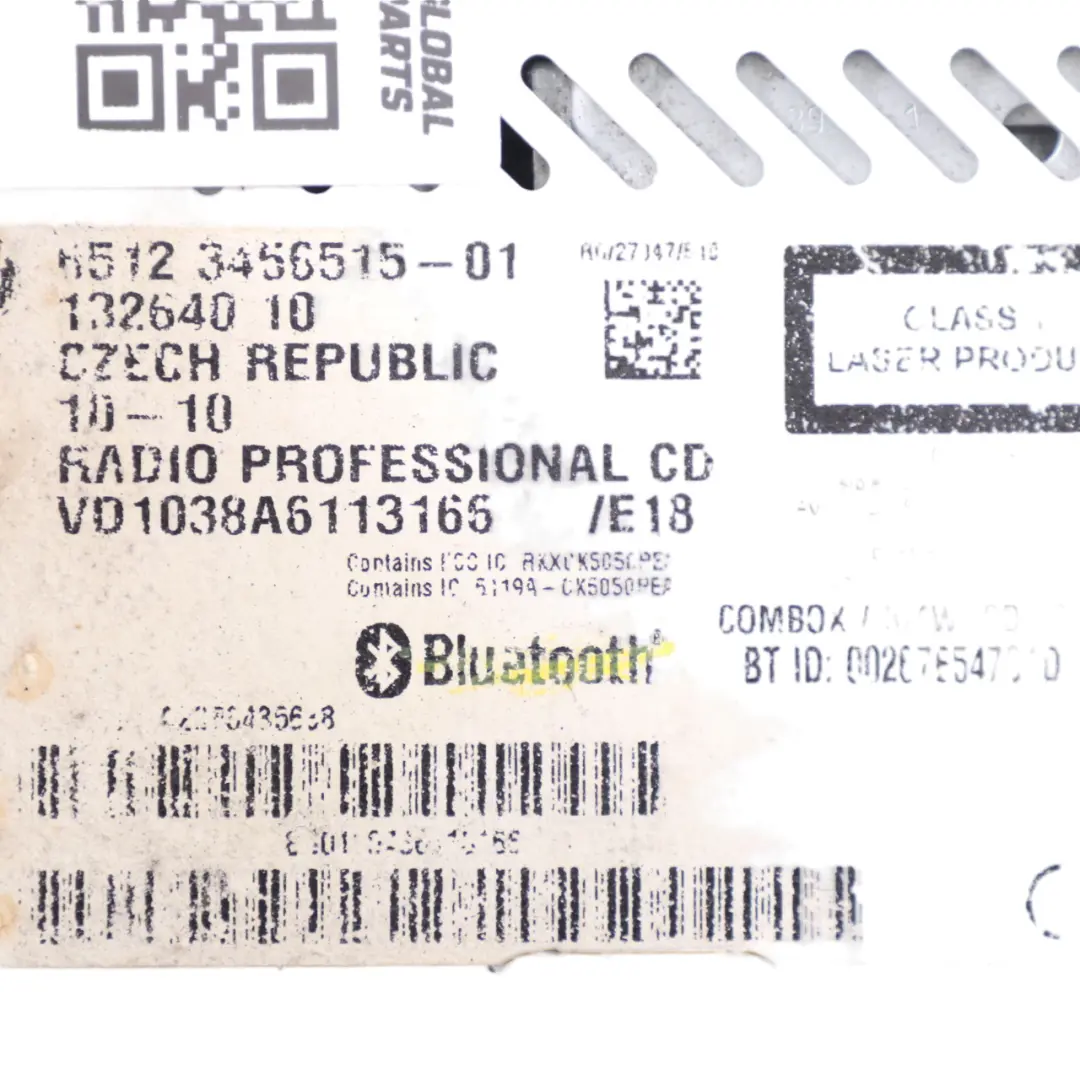 Radio Boost CD Bluetooth Unité principale 3456515 pour Mini Cooper R55 R56 R57 LCI à propos du numéro de pièce 3456826 Mini Cooper R55 R56 R57 LCI Radio Boost CD Bluetooth Unité principale 3456515 - SKU 3456826 - Numéro de pièce 3456826