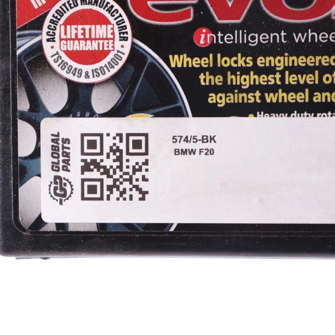 Security Bolt BMW F20 F21 F30 F31 F33 Set Locking Wheel Locks Nut EVO MK5 Black to with Part number 574/5 Security Bolt BMW F20 F21 F30 F31 F33 Set Locking Wheel Locks Nut EVO MK5 Black - SKU 574/5-BK - Part number 574/5