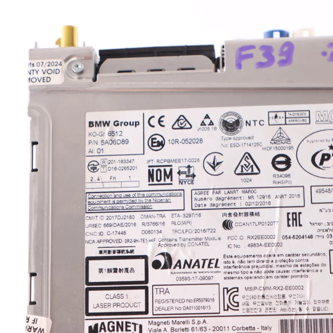 Radio Sat Nav Navigation System Head Unit to BMW X2 F39 with Part number 5A06D89 BMW X2 F39 Radio Sat Nav Navigation System Head Unit - SKU 5A06D89 - Part number 5A06D89