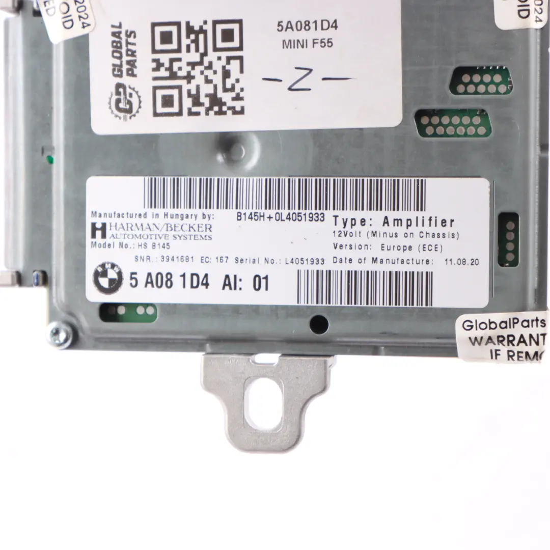 Module BMW X2 F39 Mini F54 F55 F56 Active Sound Amplifier Design Unit to with Part number 5A081D4 Module BMW X2 F39 Mini F54 F55 F56 Active Sound Amplifier Design Unit - SKU 5A081D4 - Part number 5A081D4