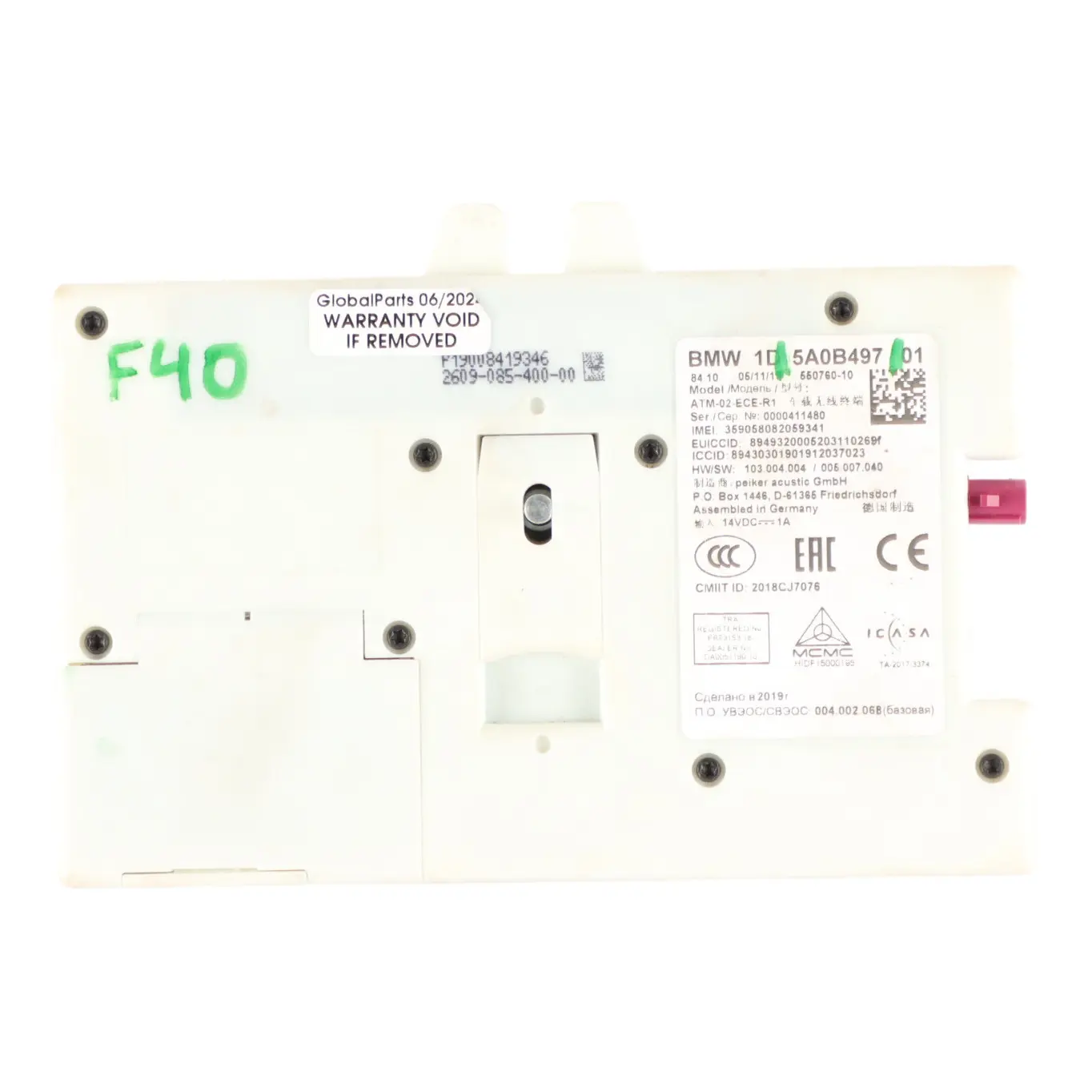 BMW F40 F44 G20 Módulo Telemática Unidad Control Teléfono ATM ECE 4G 5A0B497