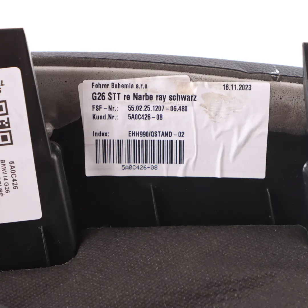 Side Finisher Bench Leather Black Right O/S to BMW G26 Seat Cover with Part number 5A0C426 BMW G26 Seat Cover Side Finisher Bench Leather Black Right O/S - SKU 5A0C426 - Part number 5A0C426