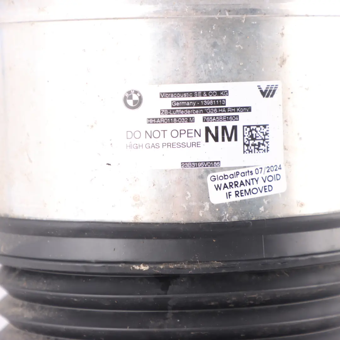 Suspension Rear Right O/S Pneumatic Spring to BMW i4 G26 Air with Part number 5A5BE16 BMW i4 G26 Air Suspension Rear Right O/S Pneumatic Spring - SKU 5A5BE16 - Part number 5A5BE16