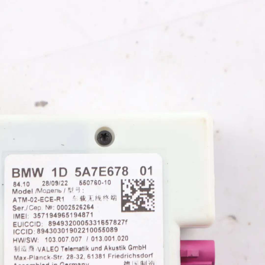 Telematics Communication Control Module Unit to BMW G30 G31 with Part number 5A7E678 BMW G30 G31 Telematics Communication Control Module Unit - SKU 5A7E678 - Part number 5A7E678