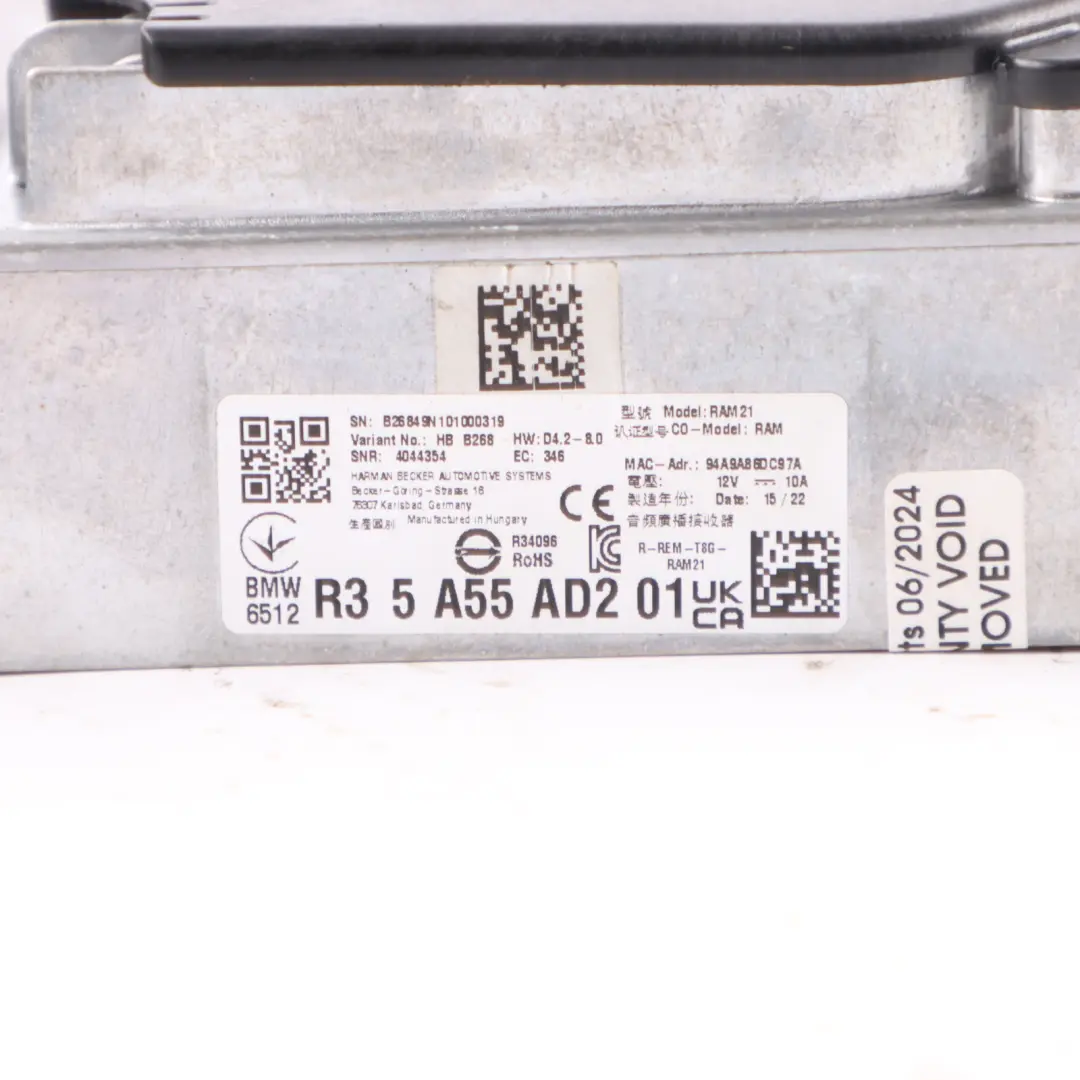Audio Amplifier BMW F40 F44 X3 G01 Sound System Top Hifi Unit Module to with Part number 5A55AD2 Audio Amplifier BMW F40 F44 X3 G01 Sound System Top Hifi Unit Module - SKU 5A55AD2 - Part number 5A55AD2