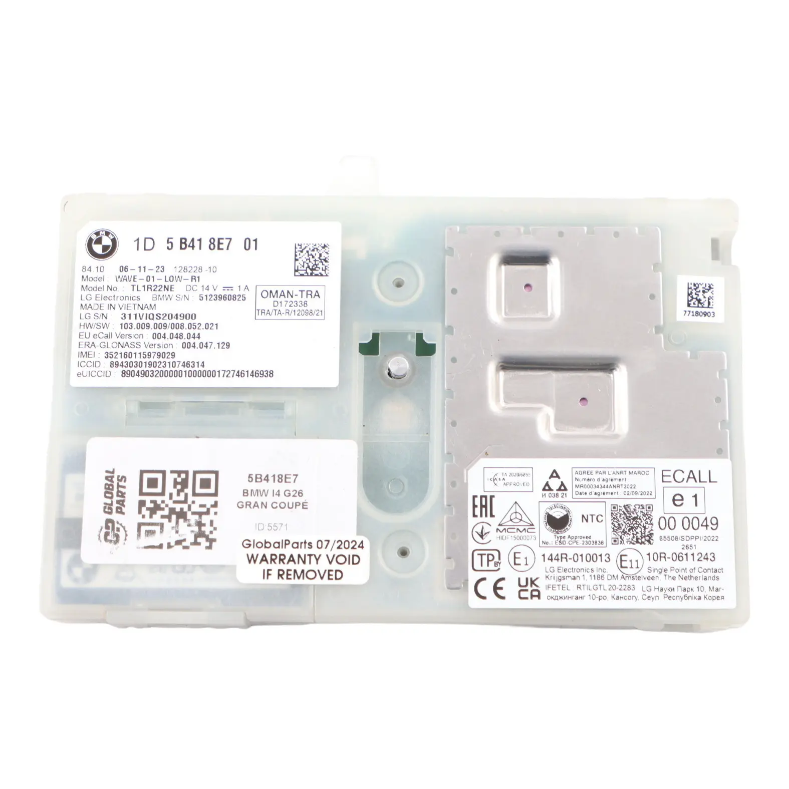 BMW i4 G26 Antenna Aerial Control Unit Module ECU Controller 5B418E7