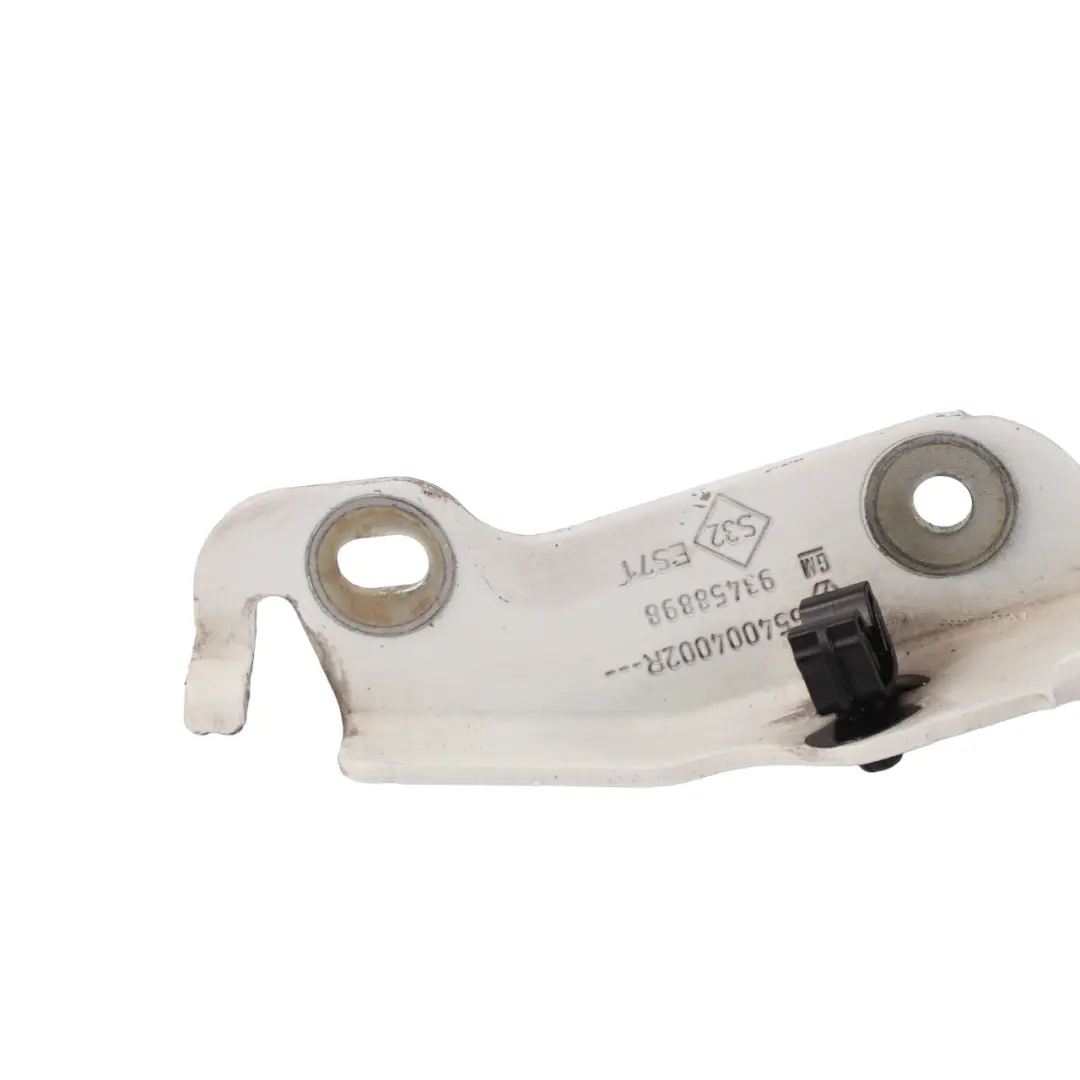 Charnière de capot droite blanc glacier - 389 pour Renault Trafic 3 à propos du numéro de pièce 654000520R-ICW Renault Trafic 3 Charnière de capot droite blanc glacier - 389 - SKU 654000520R-ICW - Numéro de pièce 654000520R-ICW