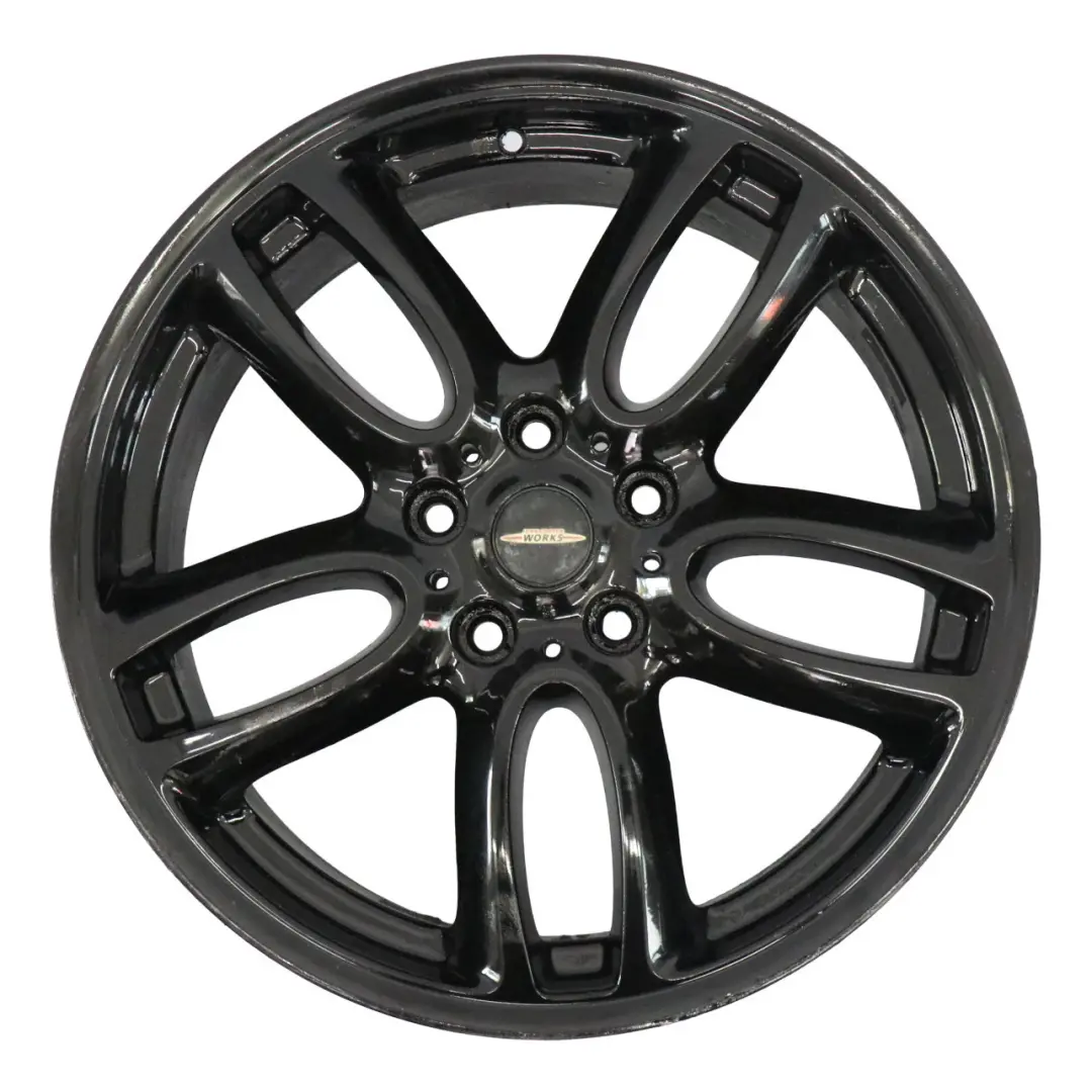 Alloy Rim 19" 7,5J ET:52 Double Spoke R129 to Mini Cooper R60 R61 JCW Black Wheel with Part number 6796992 Mini Cooper R60 R61 JCW Black Wheel Alloy Rim 19" 7,5J ET:52 Double Spoke R129 - SKU 6796992-3 - Part number 6796992