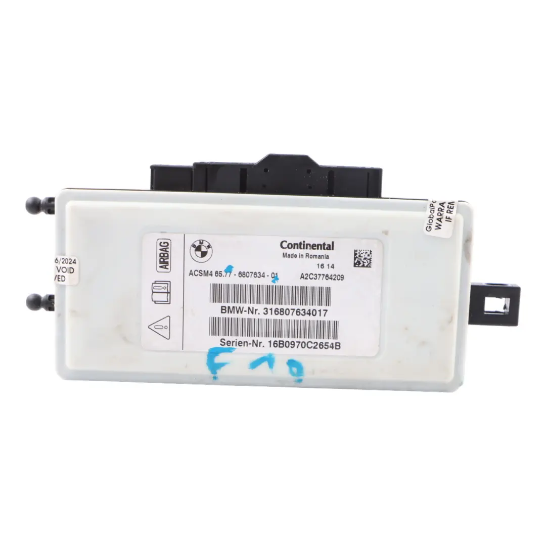 BMW X5 F15 F20 F30 SRS Air Module Bag Control Unit Module ECU - SKU 6807634 - Part number 6807634