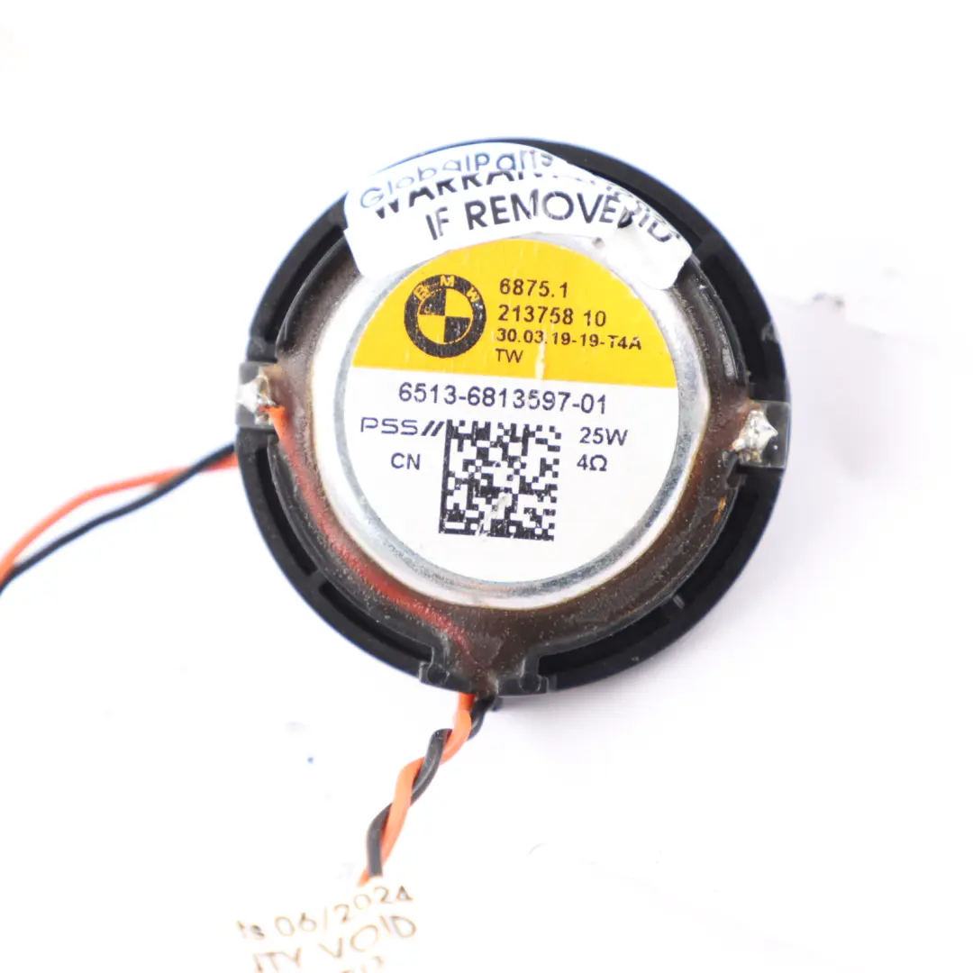  Tweeter BMW X4M F98 G02 X3M F97 G01 Puerta Izquierda Altavoz - SKU 6813597 - Número de pieza 6813597