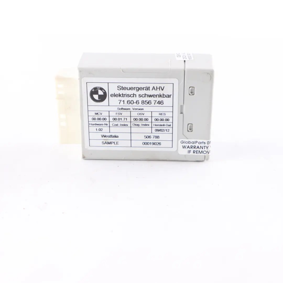 Towing Module BMW F11 Tourning Trailer Towing Control Unit to with Part number 6856746 Towing Module BMW F11 Tourning Trailer Towing Control Unit - SKU 6856746 - Part number 6856746