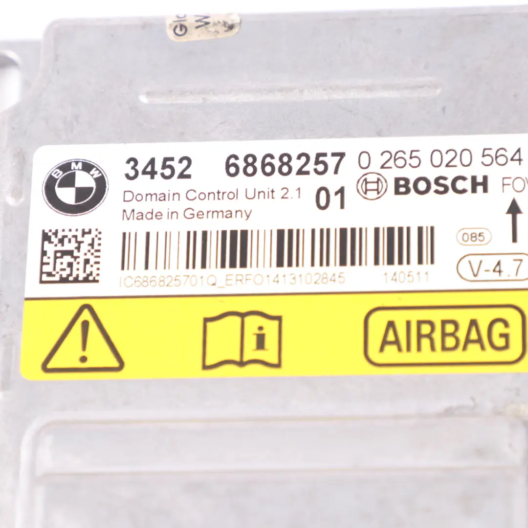 Moduł Airbag Poduszek Powoietrznych do BMW X5 F15 X6 F16 o numerze 6868257 BMW X5 F15 X6 F16 Moduł Airbag Poduszek Powoietrznych - SKU 6868257 - Numer Części 6868257