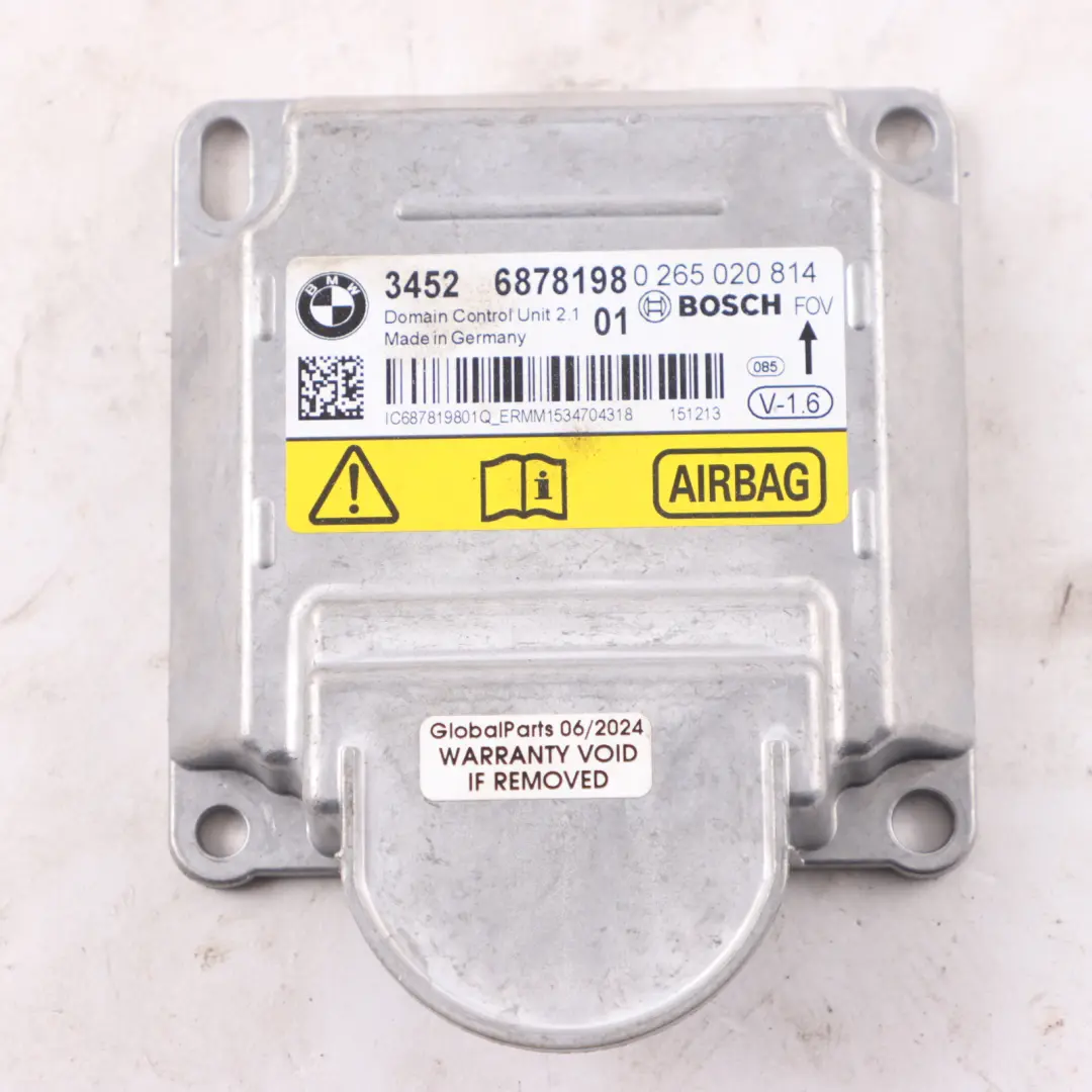 Modulo aria ECU Crash Control Unit ICM per BMW F20 F21 F25 F30 F31 con numero di parte 6878198 BMW F20 F21 F25 F30 F31 Modulo aria ECU Crash Control Unit ICM - SKU 6878198 - Numero di parte 6878198