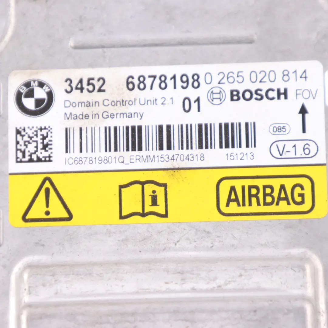 ECU Módulo aire Unidad control colisión ICM para BMW F20 F21 F25 F30 F31 con número de pieza 6878198 BMW F20 F21 F25 F30 F31 ECU Módulo aire Unidad control colisión ICM - SKU 6878198 - Número de pieza 6878198