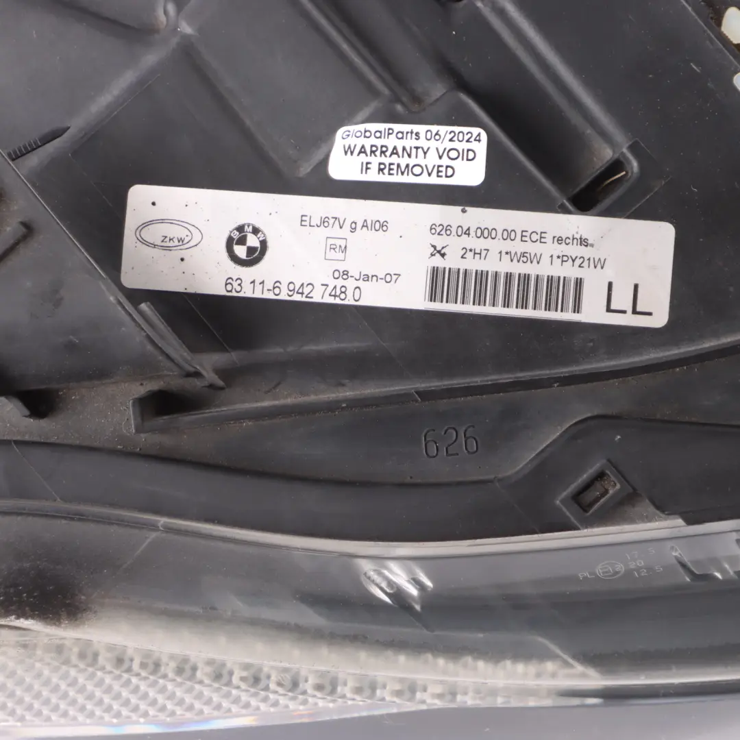 Headlight BMW E91 Front Headlamp Right O/S Light ZKW - SKU 6942748 - Part number 6942748