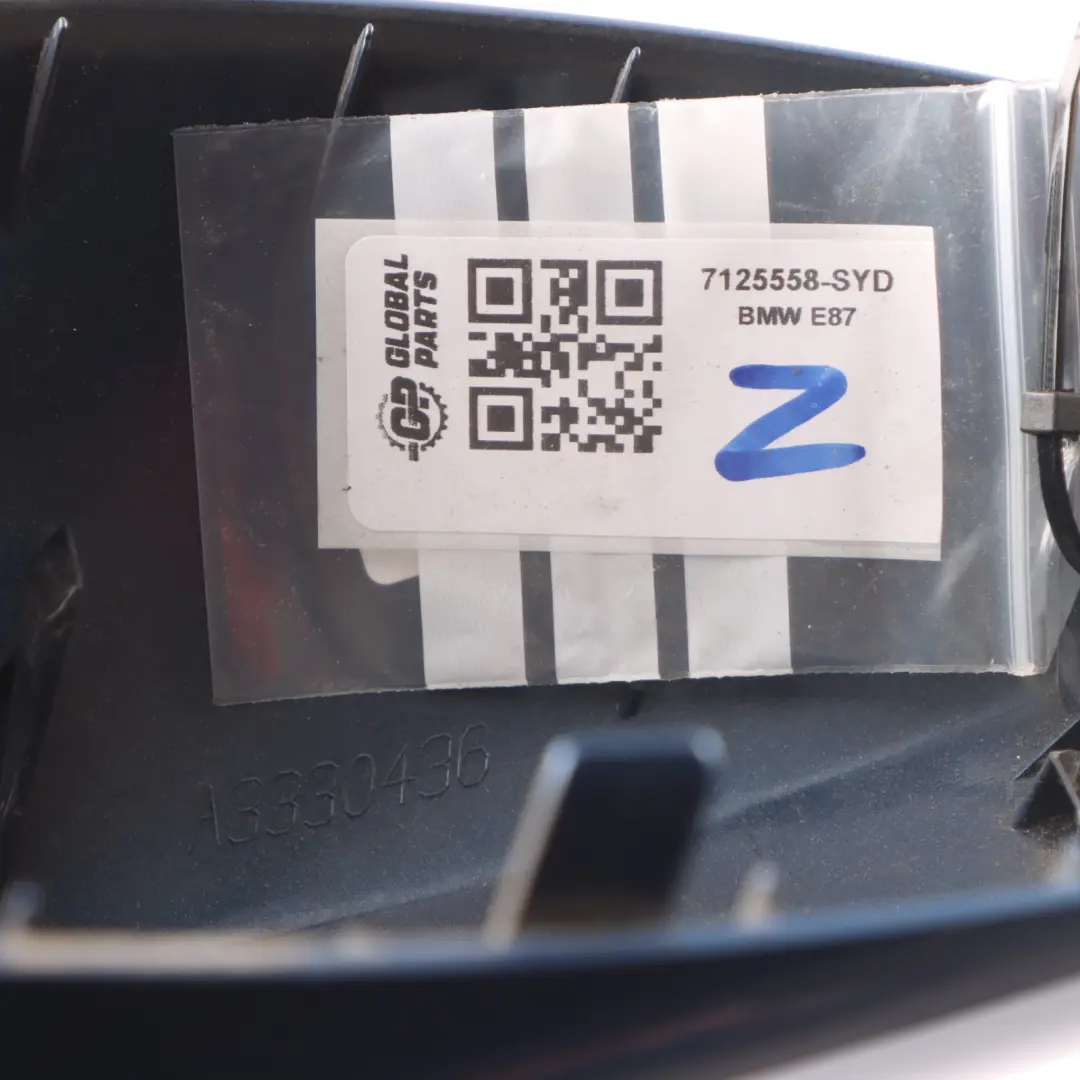 Wing Mirror Frame BMW E81 E87 LCI Cap Cover Right O/S Sydneyblau Blue to with Part number 7125558 Wing Mirror Frame BMW E81 E87 LCI Cap Cover Right O/S Sydneyblau Blue - SKU 7125558-SYD - Part number 7125558