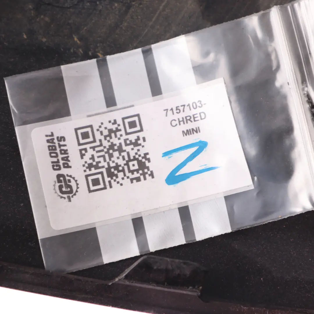 Arch Trim Mini R56 R57 Front Left N/S Extension Flare Chili Red - 851 to Wheel with Part number 7157103 Wheel Arch Trim Mini R56 R57 Front Left N/S Extension Flare Chili Red - 851 - SKU 7157103-CHRED - Part number 7157103