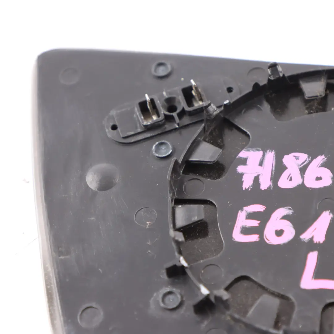 Left N/S Wing Mirror Glass Heated to BMW E60 E61 E63 E64 LCI F01 with Part number 7186583 BMW E60 E61 E63 E64 LCI F01 Left N/S Wing Mirror Glass Heated - SKU 7186583 - Part number 7186583