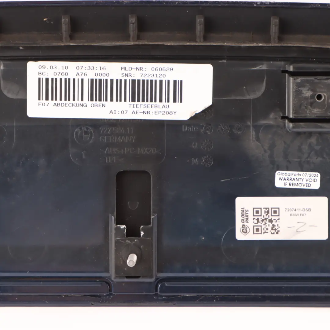 BMW F07 Spoiler Trasero Tapa Panel Tapa Maletero Gran Turismo Negro Zafiro 475 - SKU 7207411-DSB - Número de pieza 7207411