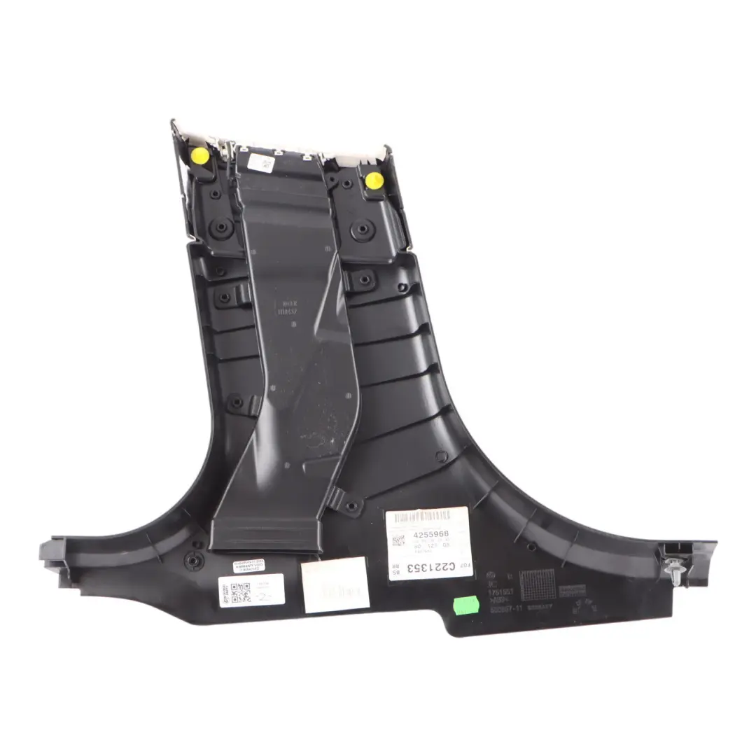 BMW F07 GT Cover Trim Panel Pillar B Lower Right O/S Elfenbeinweiss Leather - SKU 7221704 - Part number 7221704
