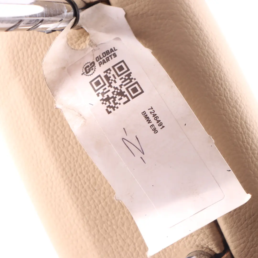 Headrest BMW E90 E91 LCI Rear Seat Right Left N/O/S Leather Dakota Beige to with Part number 7246491 Headrest BMW E90 E91 LCI Rear Seat Right Left N/O/S Leather Dakota Beige - SKU 7246491 - Part number 7246491