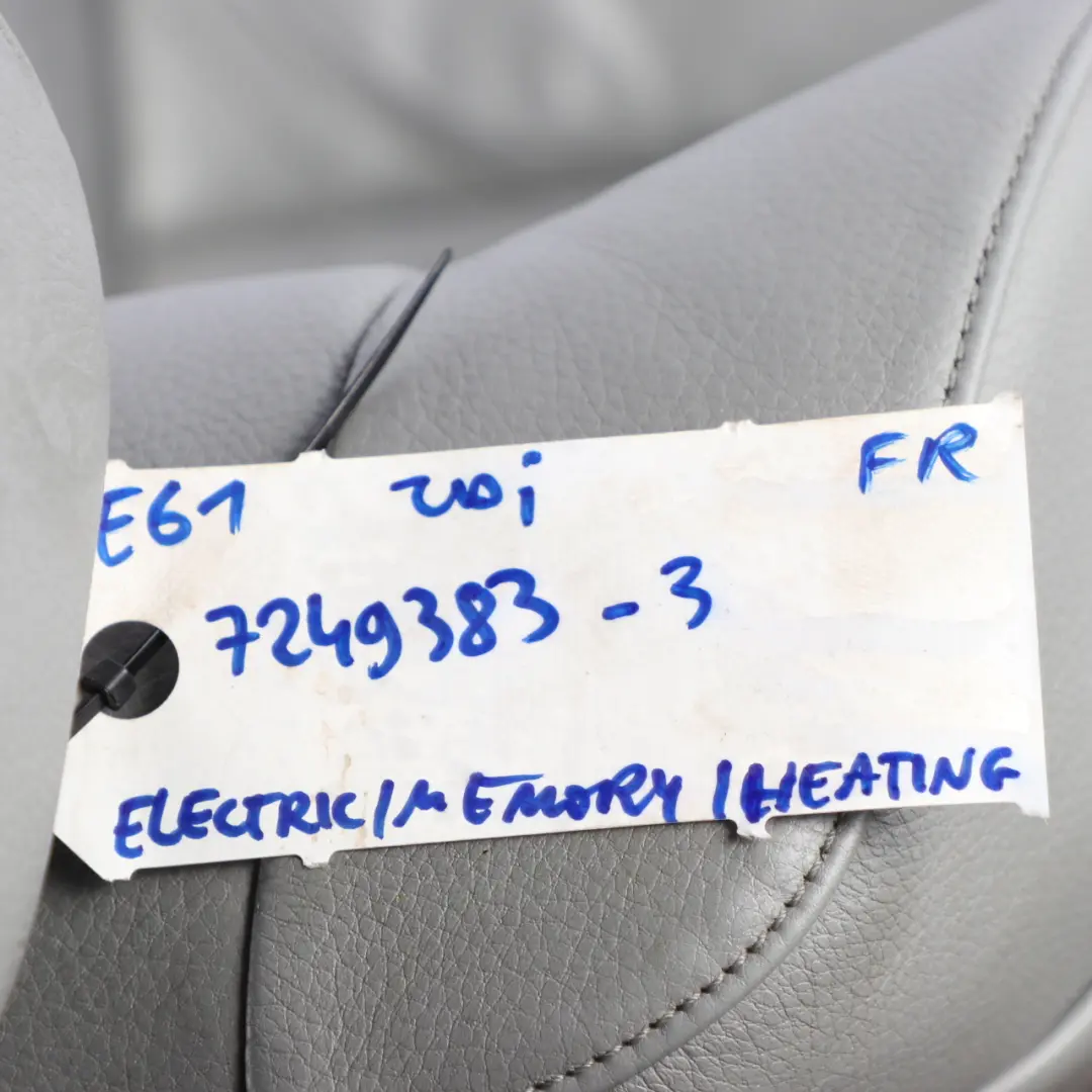 Heated M Sport Front Right O/S Seat Grey Leather Memory to BMW 5 Series E60 E61 with Part number 7249383 BMW 5 Series E60 E61 Heated M Sport Front Right O/S Seat Grey Leather Memory - SKU 7249383-3 - Part number 7249383
