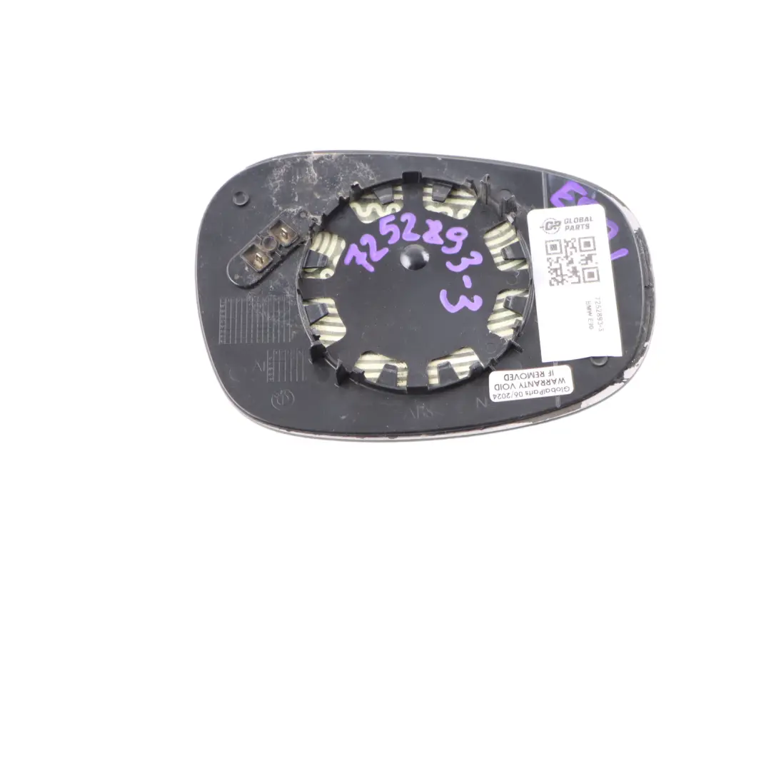 Left N/S Wing Mirror Glass Wide Angle to BMW E81 E87 E90 E91 E92 LCI 2 with Part number 7252893 BMW E81 E87 E90 E91 E92 LCI 2 Left N/S Wing Mirror Glass Wide Angle - SKU 7252893-3 - Part number 7252893
