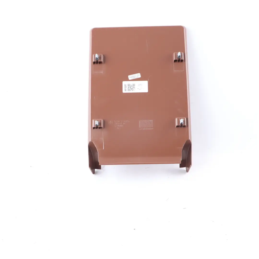 Armrest BMW F10 F11 Seat Centre Trim Cover Panel Cinnamon Brown to Rear with Part number 7260479 Rear Armrest BMW F10 F11 Seat Centre Trim Cover Panel Cinnamon Brown - SKU 7260479 - Part number 7260479