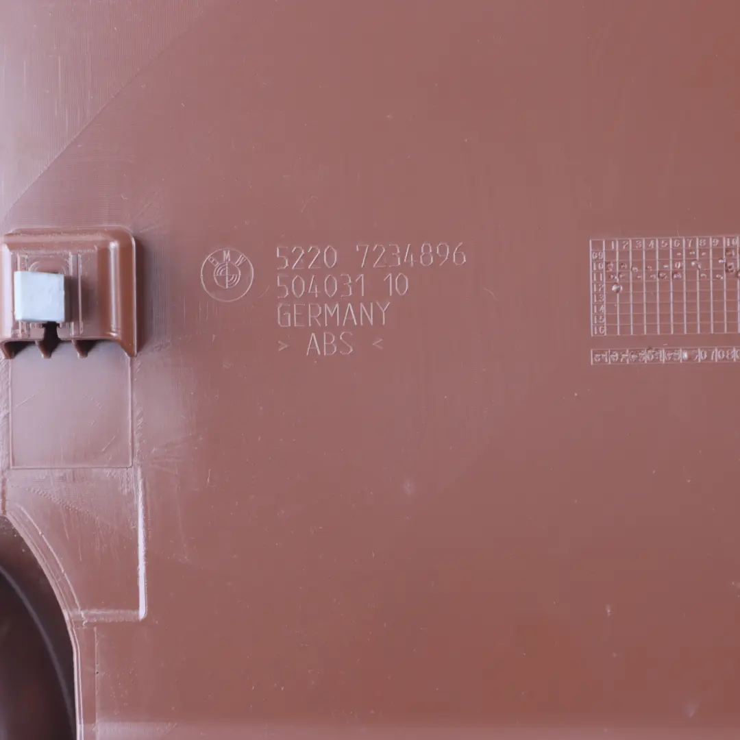 Armrest BMW F10 F11 Seat Centre Trim Cover Panel Cinnamon Brown to Rear with Part number 7260479 Rear Armrest BMW F10 F11 Seat Centre Trim Cover Panel Cinnamon Brown - SKU 7260479 - Part number 7260479