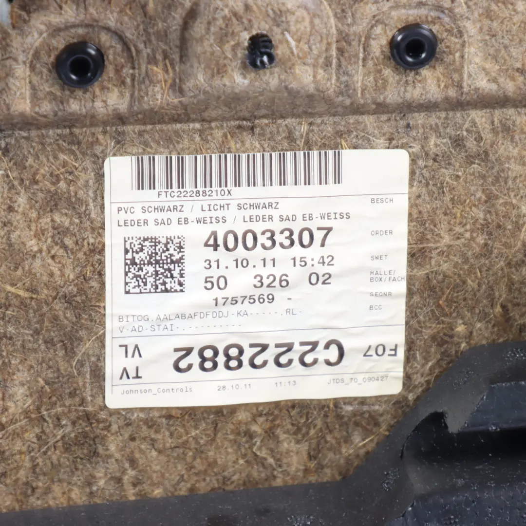 Door Card BMW F07 Front Left N/S Door Lining Trim Leather Ivory White to with Part number 7260631 Door Card BMW F07 Front Left N/S Door Lining Trim Leather Ivory White - SKU 7260631 - Part number 7260631