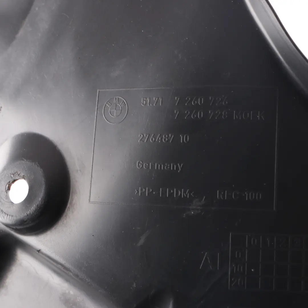 Guard Splash Front Section Wheel Arch Front Right O/S to BMW F30 F31 Cover with Part number 7260726 BMW F30 F31 Cover Guard Splash Front Section Wheel Arch Front Right O/S - SKU 7260726-2 - Part number 7260726