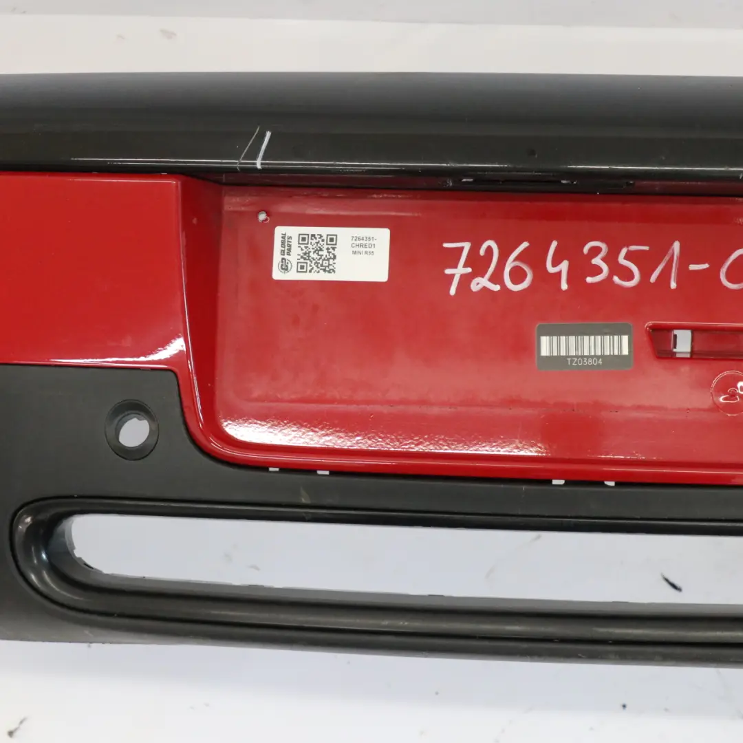Bumper Mini Clubman R55 Cooper S Trim Panel Chili Red - 851 to Rear with Part number 7264351 Rear Bumper Mini Clubman R55 Cooper S Trim Panel Chili Red - 851 - SKU 7264351-CHRED1 - Part number 7264351