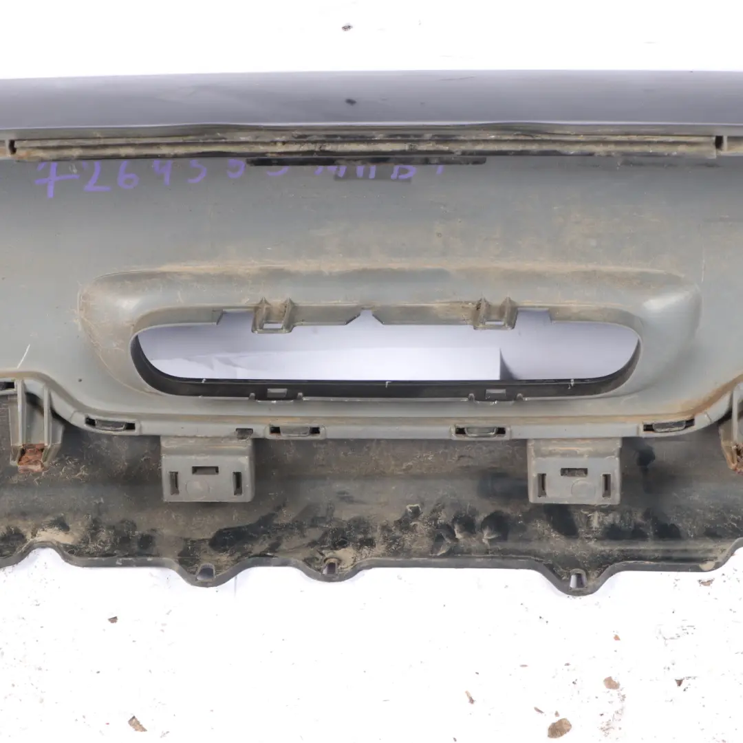 Bumper Trim Panel Midnight Black Metallic - A94 to Mini R56 R57 LCI R58 Rear with Part number 7264355 Mini R56 R57 LCI R58 Rear Bumper Trim Panel Midnight Black Metallic - A94 - SKU 7264355-MNB1 - Part number 7264355