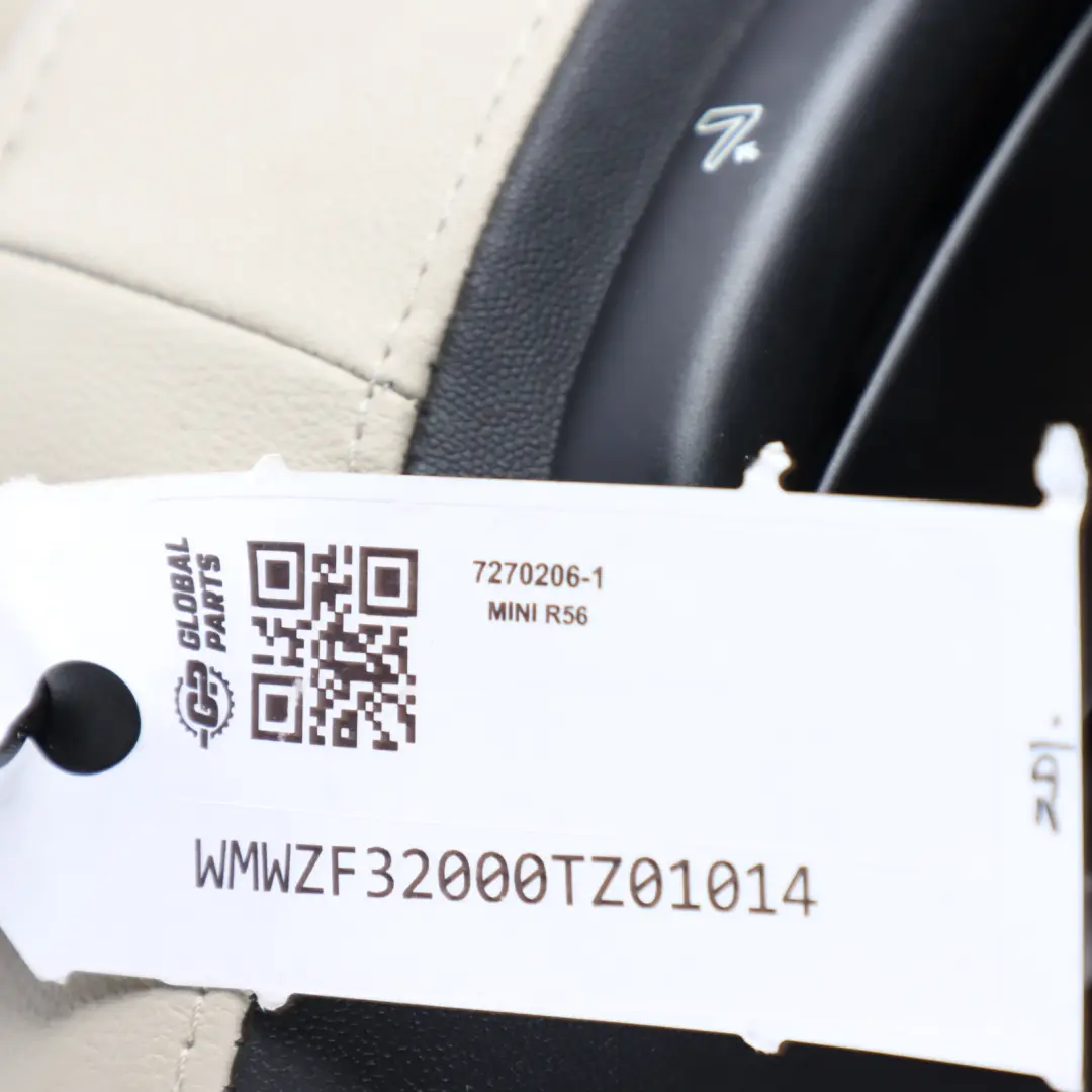 Heated Front Right O/S Sport Seat Leather Polar Beige to Mini Cooper R55 R56 LCI with Part number 7270206 Mini Cooper R55 R56 LCI Heated Front Right O/S Sport Seat Leather Polar Beige - SKU 7270206-1 - Part number 7270206