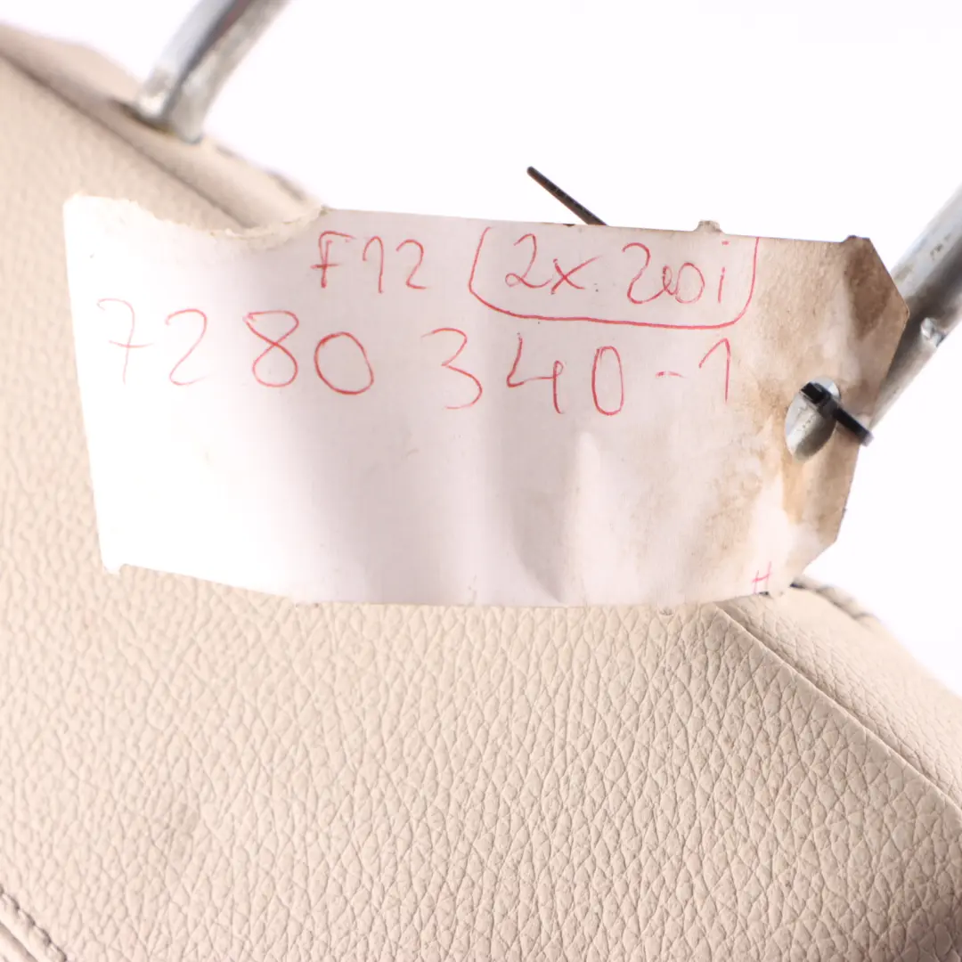 Siège Appui-Tête Arrière Gauche Droite Cuir Elfenbeinweiss pour BMW F12 F13 à propos du numéro de pièce 7280340 BMW F12 F13 Siège Appui-Tête Arrière Gauche Droite Cuir Elfenbeinweiss - SKU 7280340-1 - Numéro de pièce 7280340