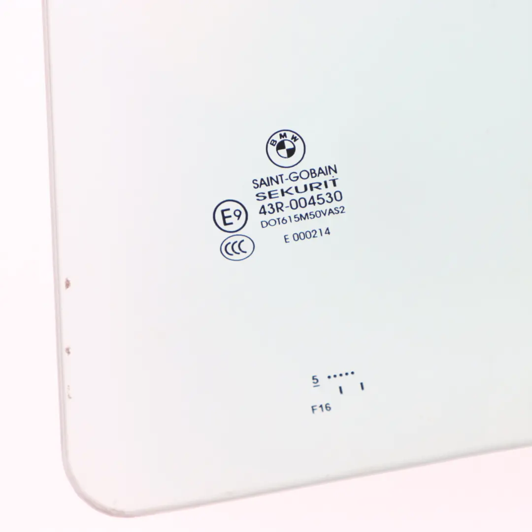 BMW X6 F16 F86 Window Glass Side Window Door Rear Left N/S AS2 - SKU 7292909 - Part number 7292909