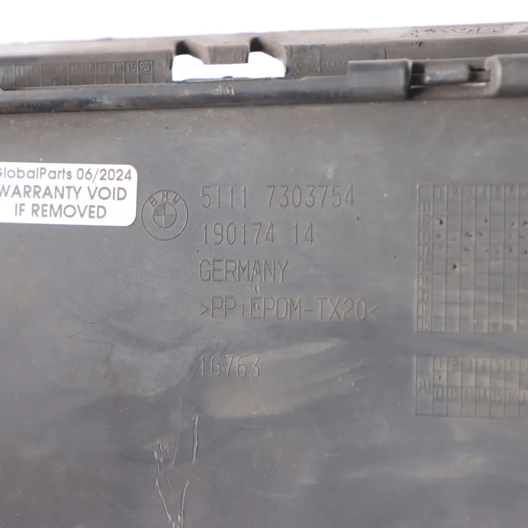 Front Bumper Bottom Grille Trim Right O/S Black Silver to BMW X1 E84 with Part number 7303754 BMW X1 E84 Front Bumper Bottom Grille Trim Right O/S Black Silver - SKU 7303754-2 - Part number 7303754