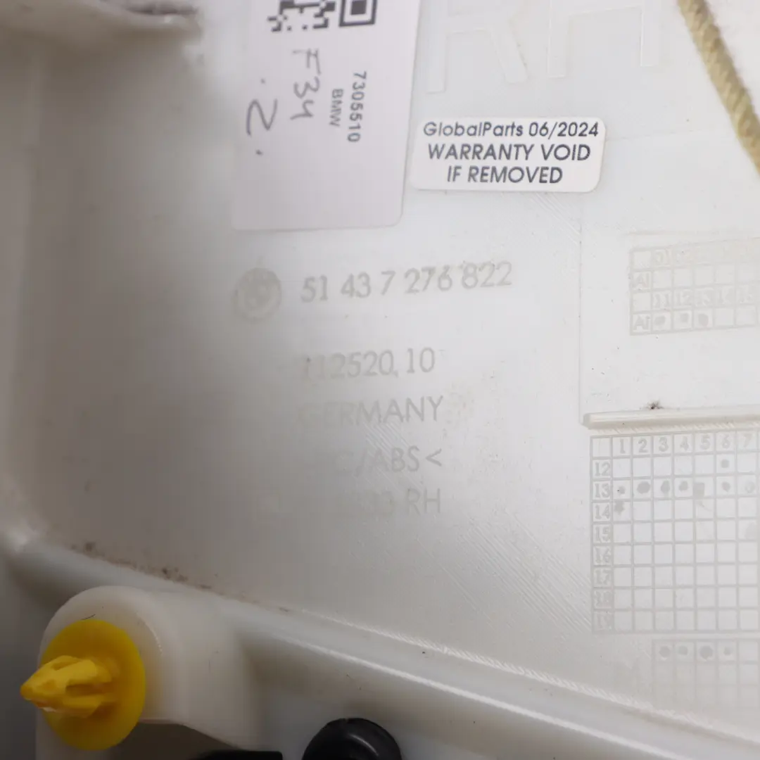 B-Column Trim Cover Upper Right O/S Everest Grey to BMW F34 with Part number 7305510 BMW F34 B-Column Trim Cover Upper Right O/S Everest Grey - SKU 7305510 - Part number 7305510