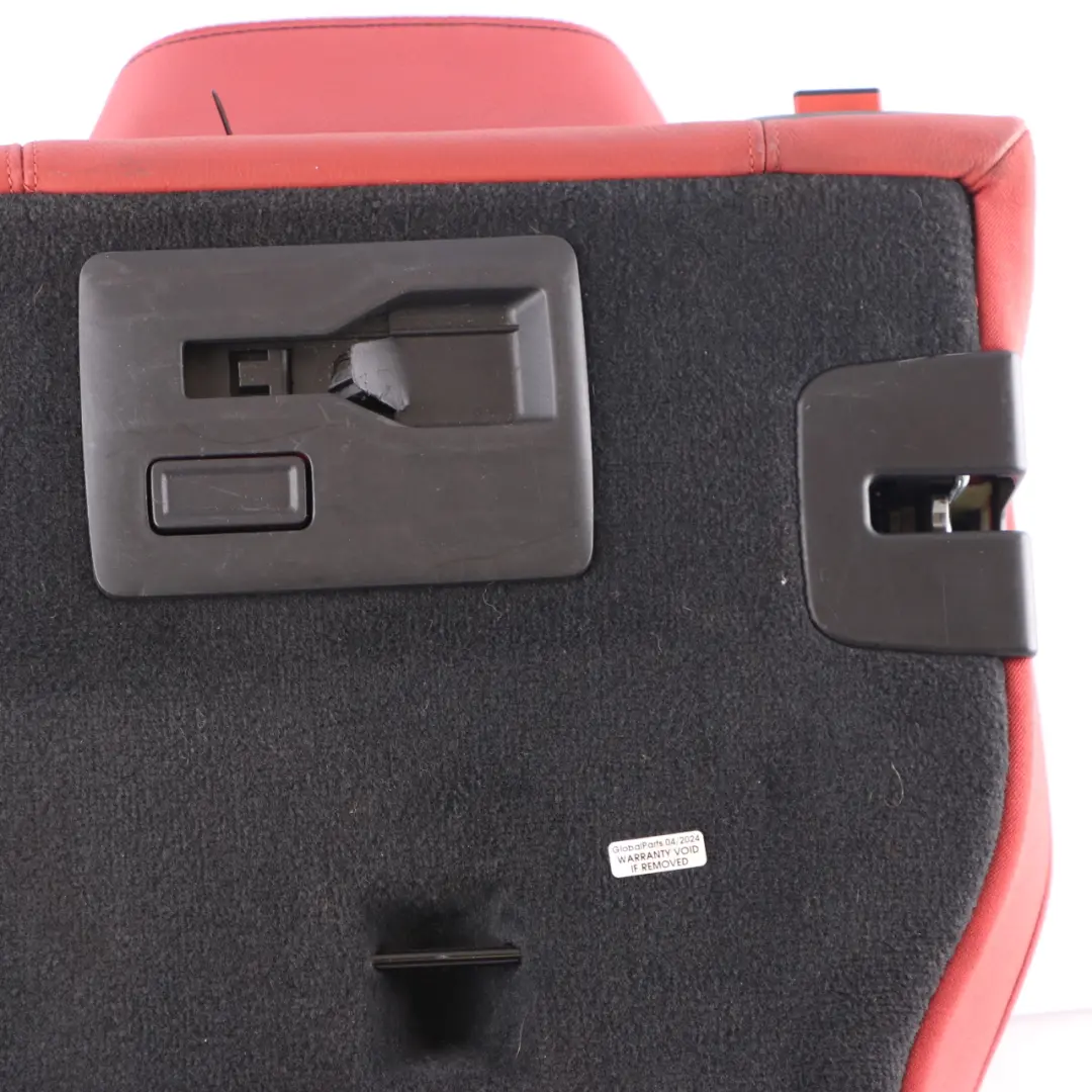 Backrest BMW F31 Touring Right Seat O/S Back Cover Leather Coral Red to Rear with Part number 7309866 Rear Backrest BMW F31 Touring Right Seat O/S Back Cover Leather Coral Red - SKU 7309866 - Part number 7309866