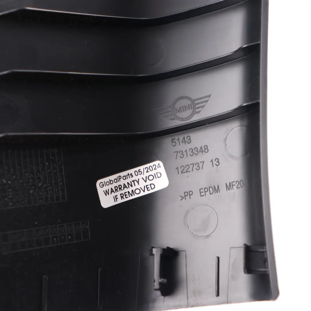 Column C Pillar Trim Cover Panel Right O/S Black 7313348 to Mini Cooper F55 with Part number 7371538 Mini Cooper F55 Column C Pillar Trim Cover Panel Right O/S Black 7313348 - SKU 7371538 - Part number 7371538